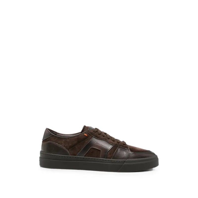 Santoni Suede-panelled Leather “Brown” | MBGT22221SMOT GEUT50