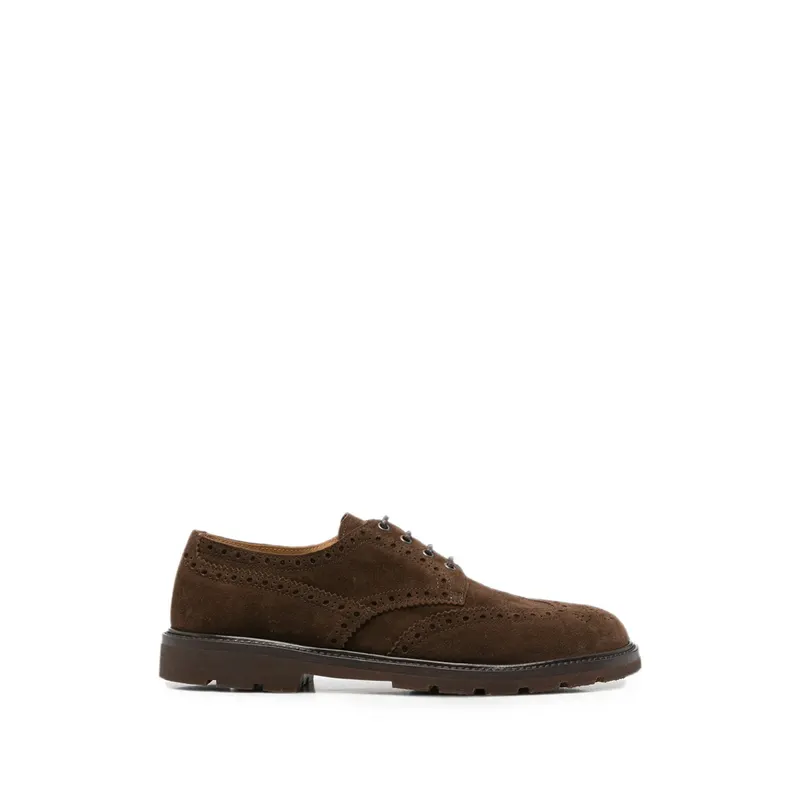 Henderson Baracco Suede Lace-up Fastening Brogue “Brown” | GEORGE.S.8 COFFE