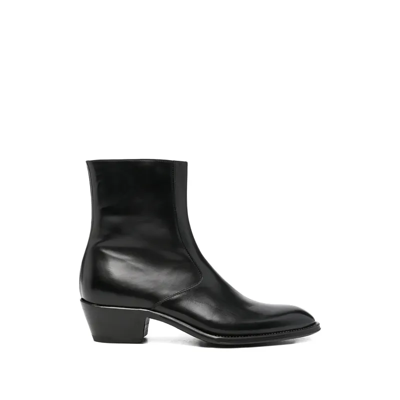 Eraldo Side-zip Leather Ankle “Black” | GERM NERO