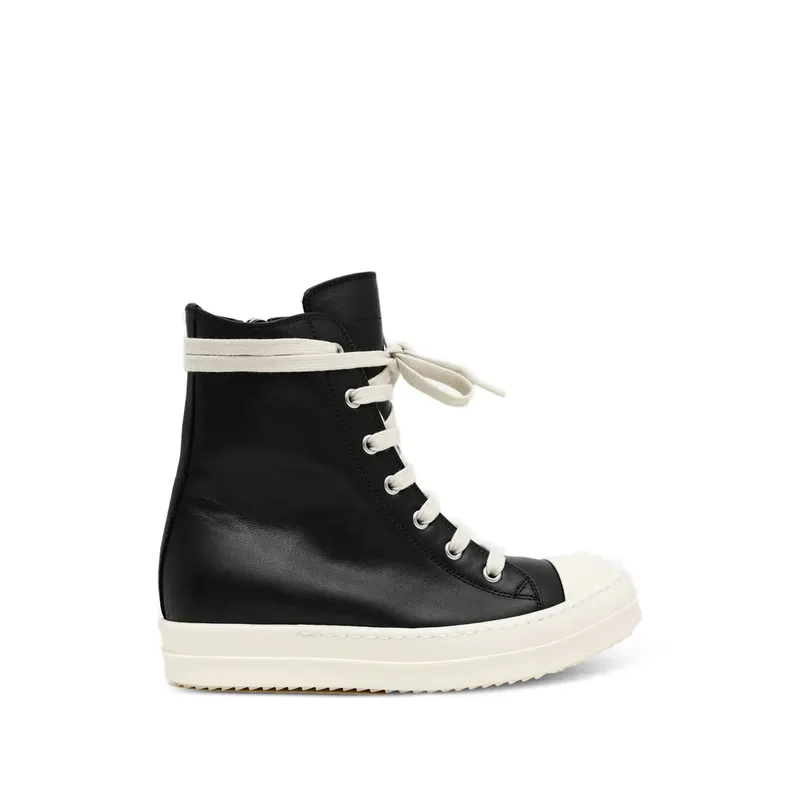 Rick Owens Tower Leather High-top “Black/White” | RP02F5890 LCO 911