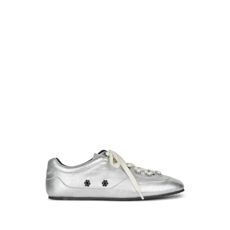 Cecilie Bahnsen CBBlaise Flower-embellished Leather “Silver” | FTW30004 BLAISE SILVE