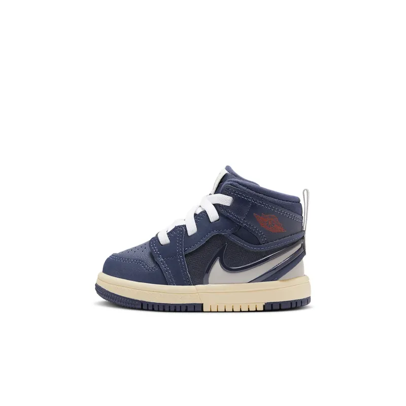Jordan 1 Mid RM EasyOn TD “Midnight Navy Varsity Red Muslin Atmosphere Grey” | FQ1283-400