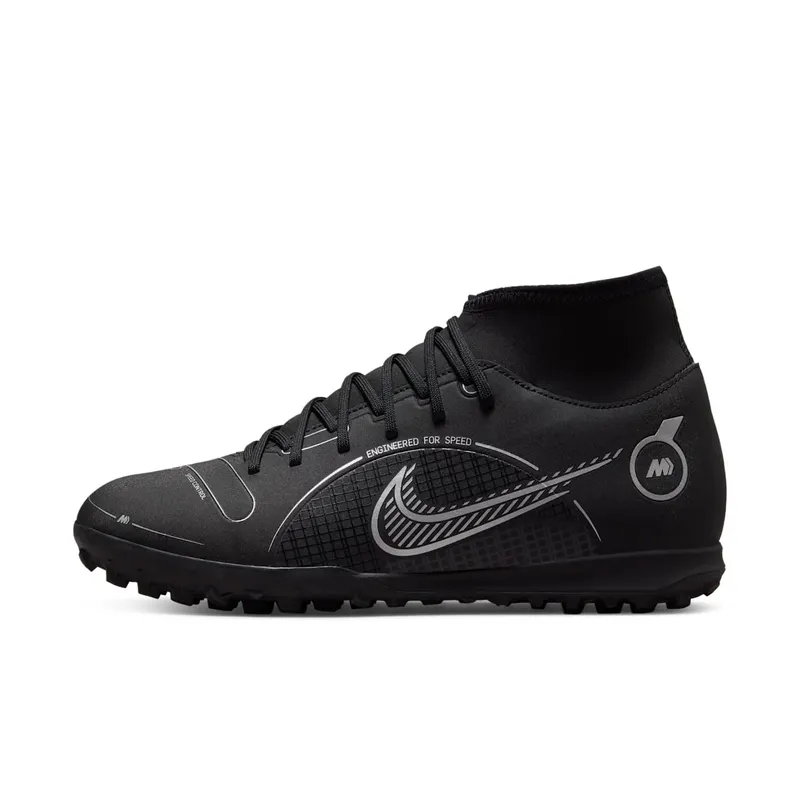 Nike Superfly 8 Club TF Black Metallic Silver | DJ2909-007