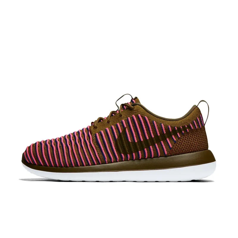 Nike Roshe Two Flyknit Olive Racer Pink | 844929-300