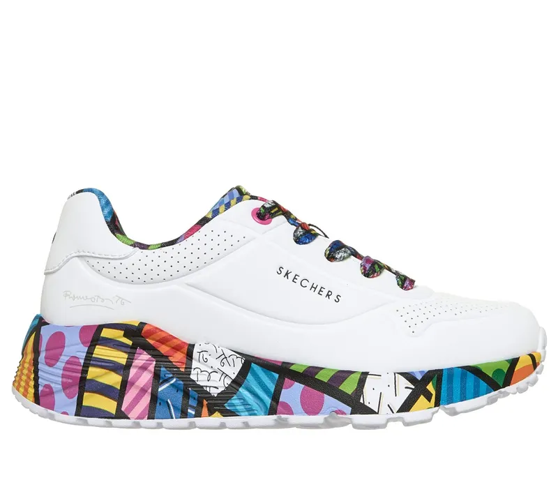 Skechers Britto: UNO Lite – Britto Landscape Sneaker Wit | 310826L_WMLT