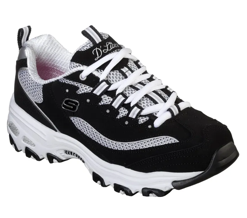 Skechers D’Lites – Roam Around Sneaker Zwart/Wit | 13150_BKW