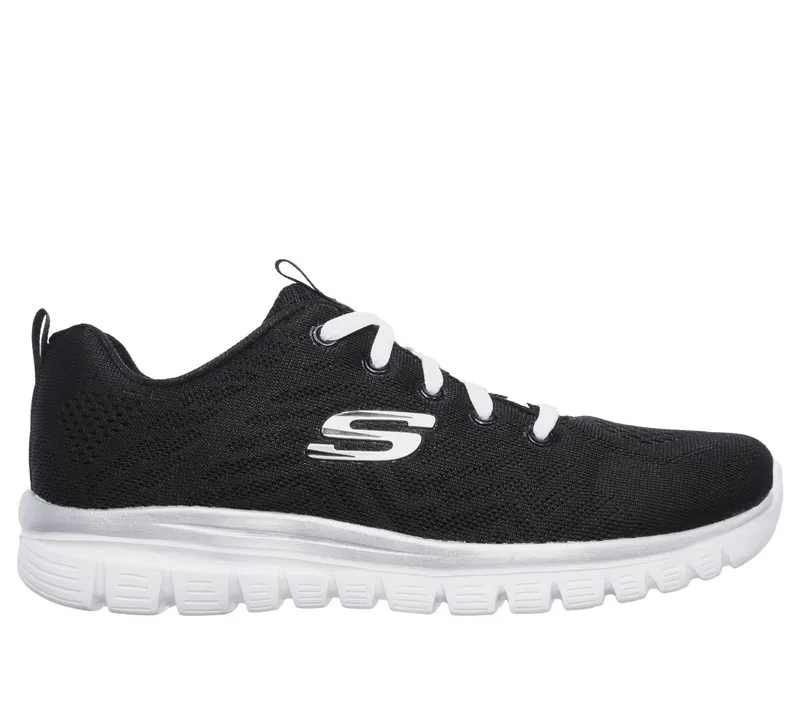 Skechers Graceful – Get Connected Sneaker Zwart/Wit | 12615_BKW