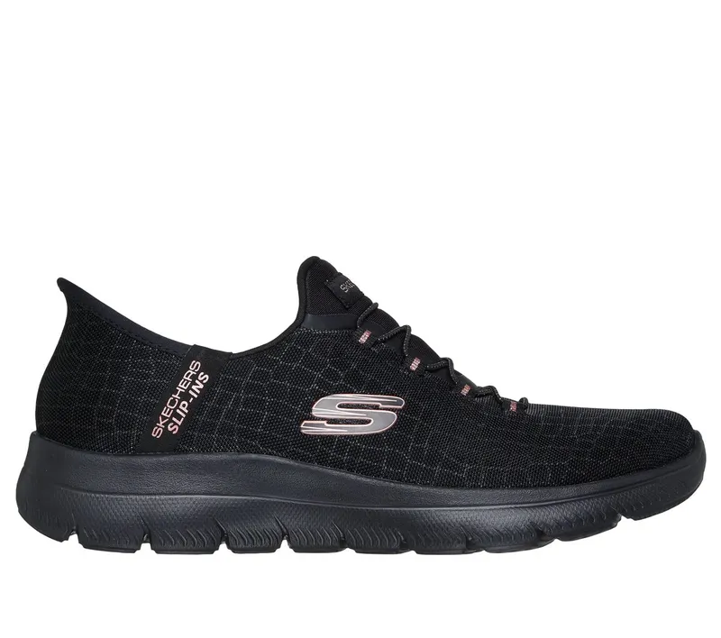 Skechers Slip-ins: Summits – Classy Night Sneaker Zwart/Goud | 150128_BKGD
