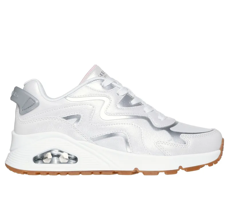 Skechers UNO Gen1 – Wavy Shimmer Sneaker Wit/Zilver | 310322L_WSL