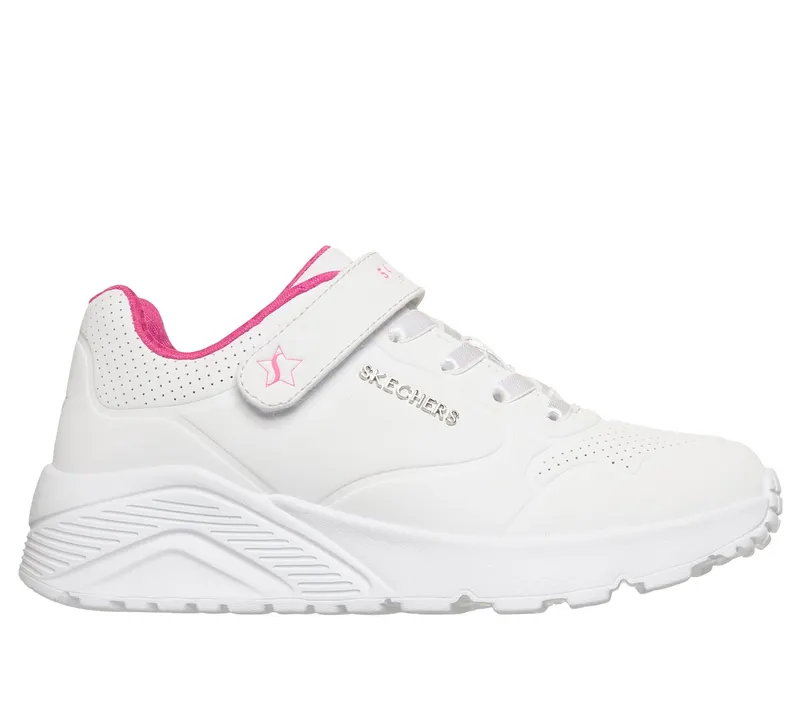 Skechers UNO Lite – Star Icon Sneaker Wit/Heet Roze | 310429L_WHP