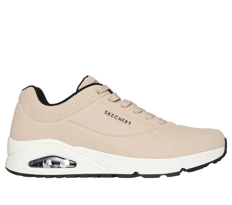Skechers UNO – Stand On Air Sneaker Natuurlijk/Zwart | 52458_NTBK