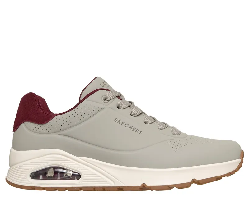 Skechers UNO – Suited On Air Sneaker Taupe/Bourgondië | 183004_TPBG