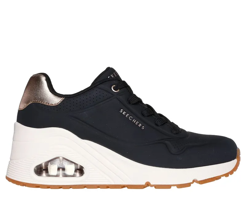 Skechers Uno Wedge – HI Steps Sneaker Zwart | 177520_BLK