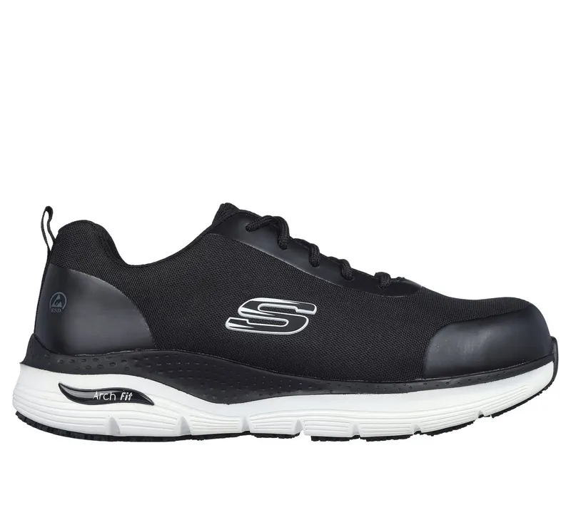 Skechers Work: Arch Fit SR – Ringstap Sneaker Zwart/Wit | 200086EC_BKW