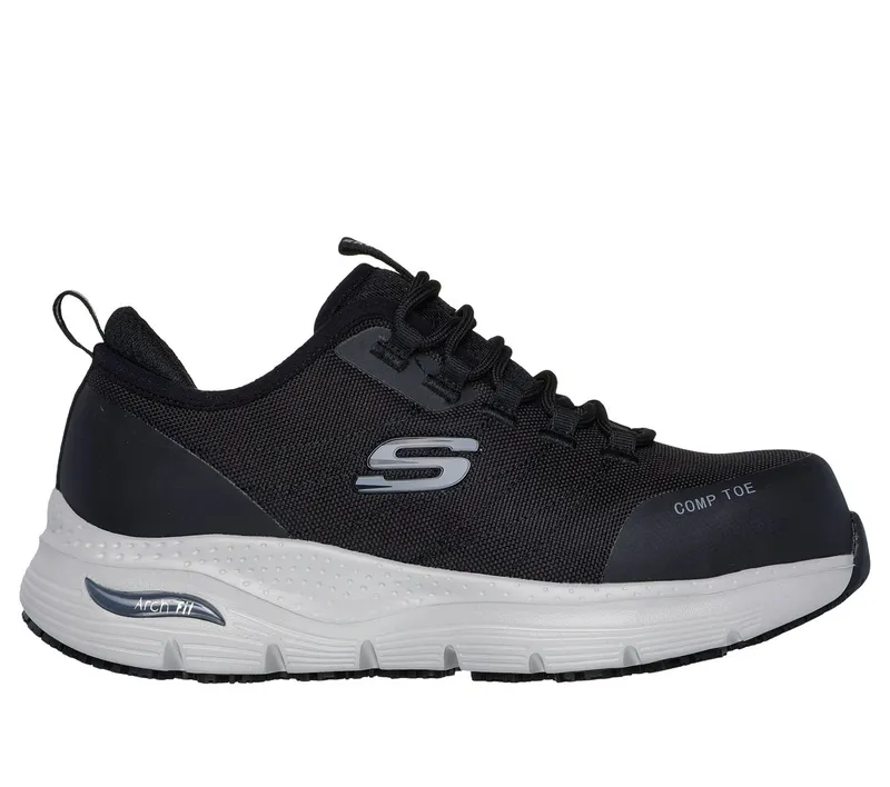 Skechers Work Slip-Resistant: Arch Fit – Ebinal Sneaker Zwart/Grijs | 108075EC_BKGY