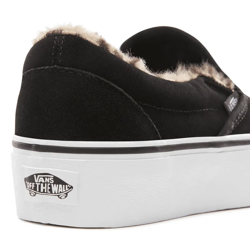 VANS Suède Classic Slip-on Platform Schoenen Zwart (VN0A3JEZUM6)