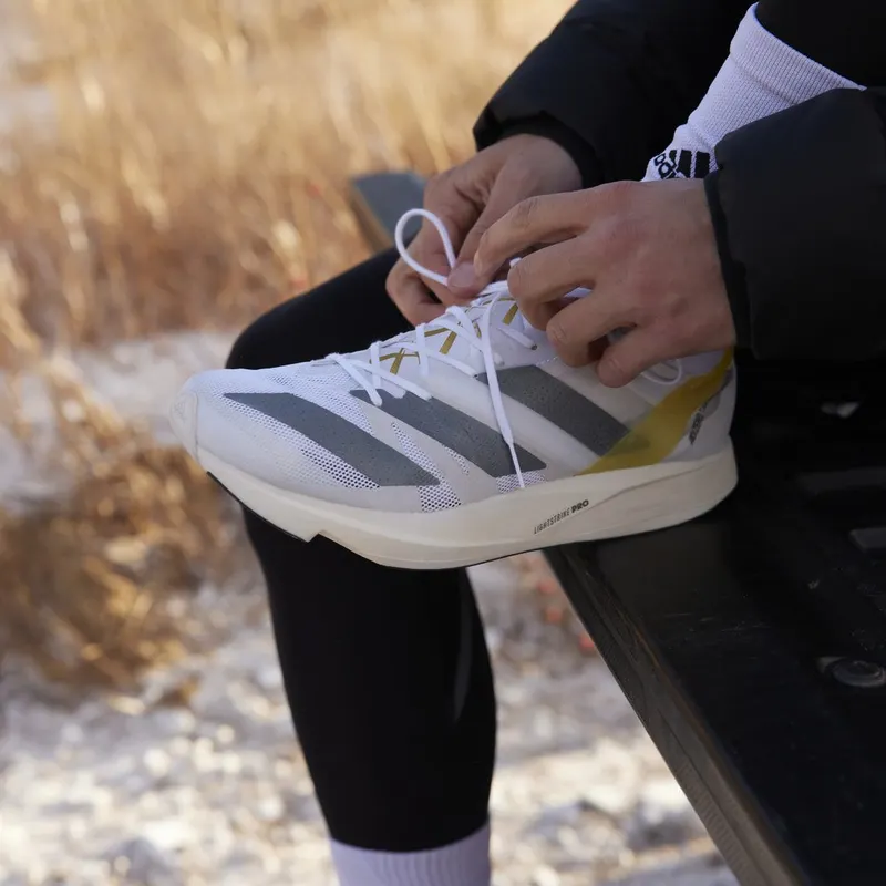 adidas Adizero Takumi Sen 8 TME Cloud White / Grey Two / Gold Metallic (GW1380)