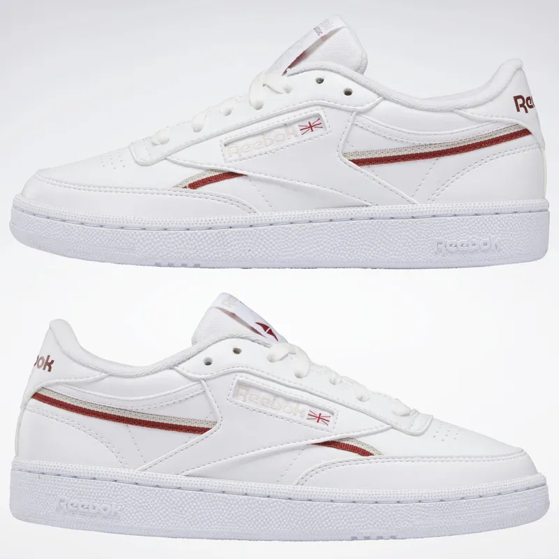 Reebok Club C 85 Vegan Schoenen Cloud White / Stucco / Red Ember
