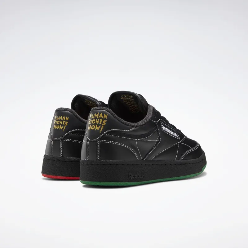 Reebok Human Rights Now! Club C 85 Schoenen Core Black / Pure Grey 8 / Vector Red