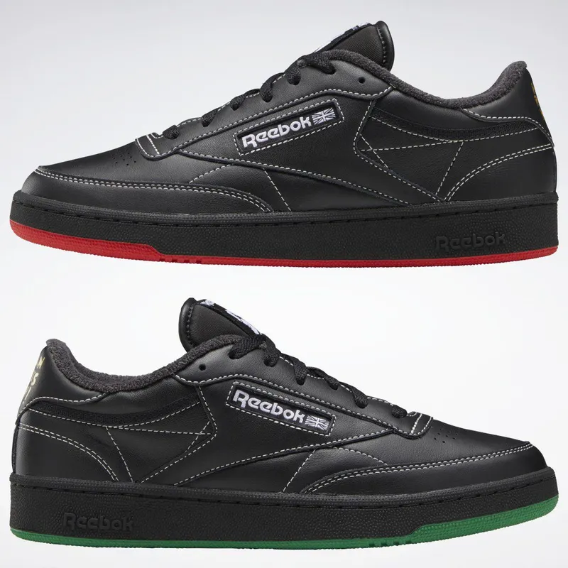 Reebok Human Rights Now! Club C 85 Schoenen Core Black / Pure Grey 8 / Vector Red