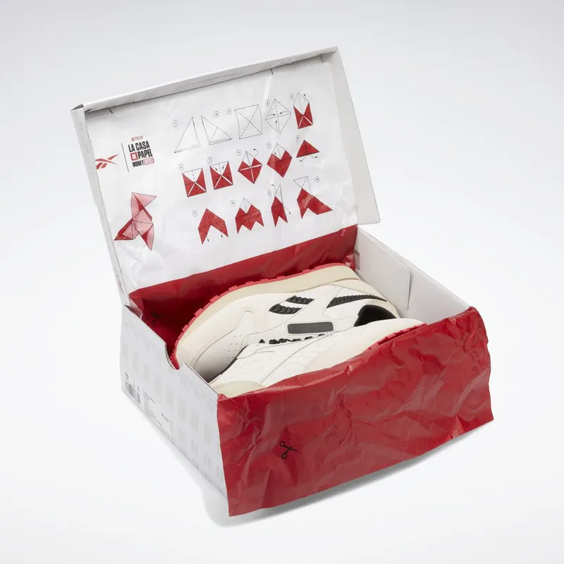 Reebok La Casa De Papel Classic Leather Schoenen Moon White / Pebble / Vector Red