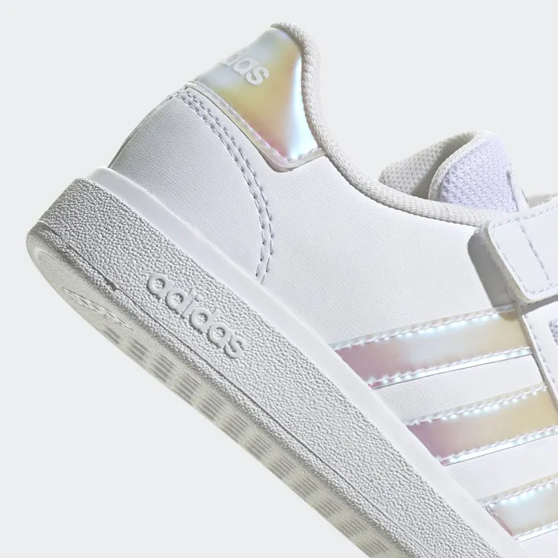adidas Grand Court Lifestyle Court Elastic Lace and Top Strap Cloud White / Iridescent / Cloud White (GY2327)