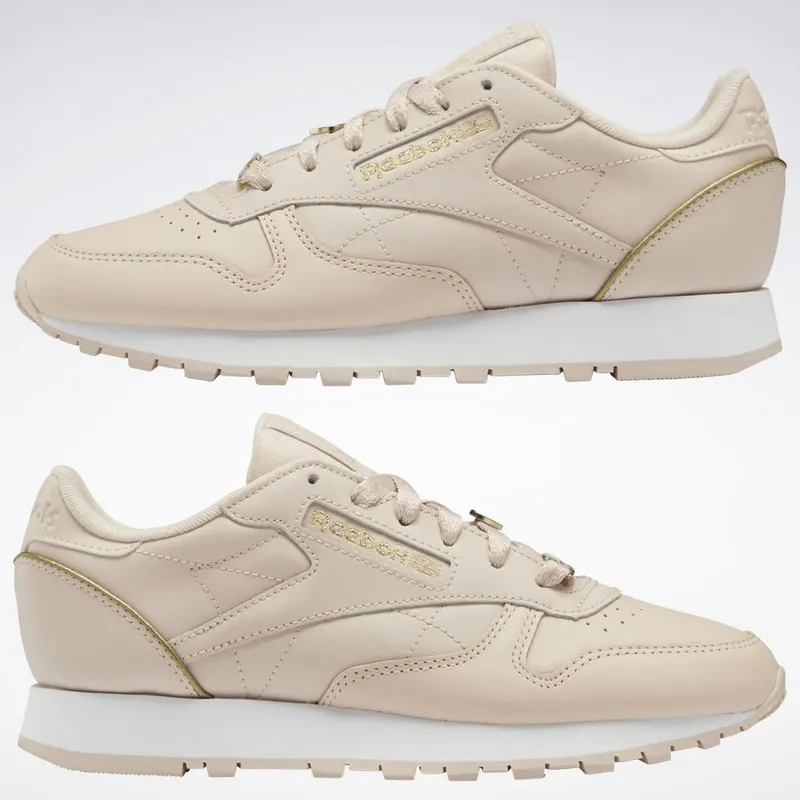 Reebok Classic Leather Schoenen Soft Ecru / Cloud White / Acid Gold Met