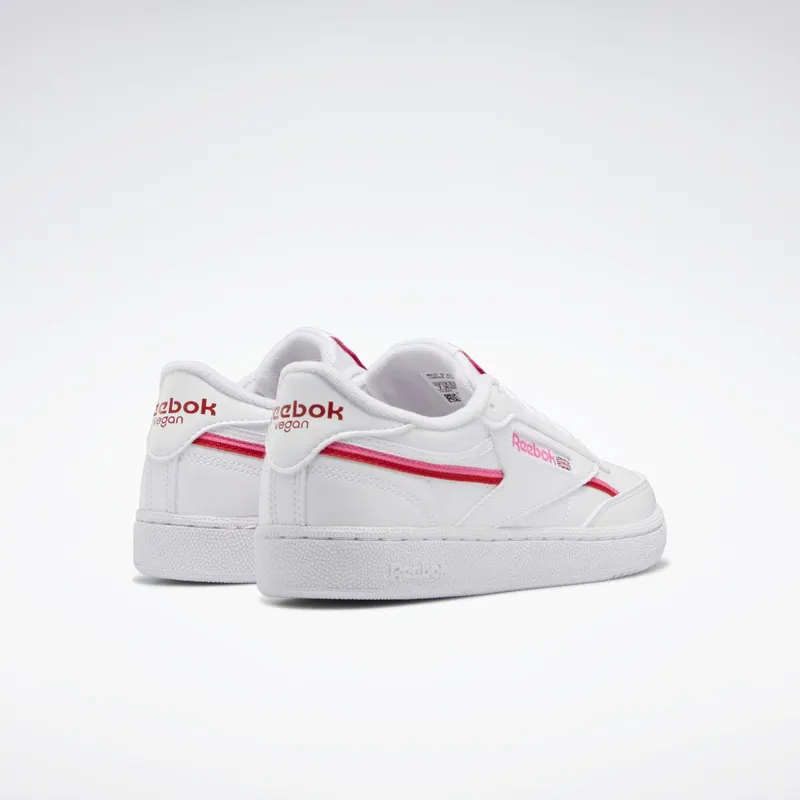 Reebok Club C 85 Vegan Schoenen Cloud White / Atomic Pink / Vector Red