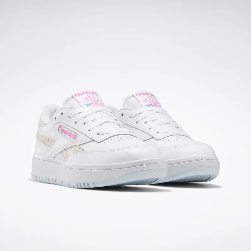 Reebok Club C Double Schoenen Cloud White / Glass Blue / Atomic Pink