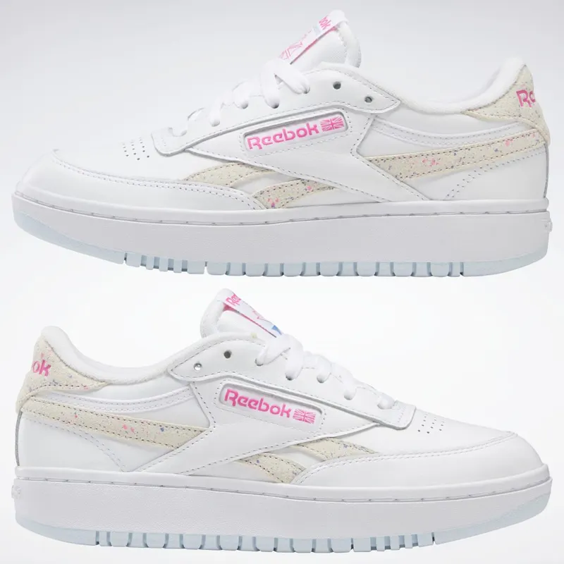 Reebok Club C Double Schoenen Cloud White / Glass Blue / Atomic Pink