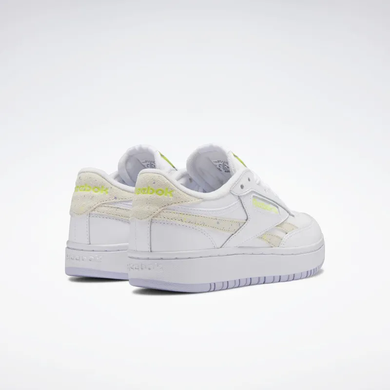 Reebok Club C Double Schoenen Cloud White / Lucid Lilac / Solar Acid Yellow
