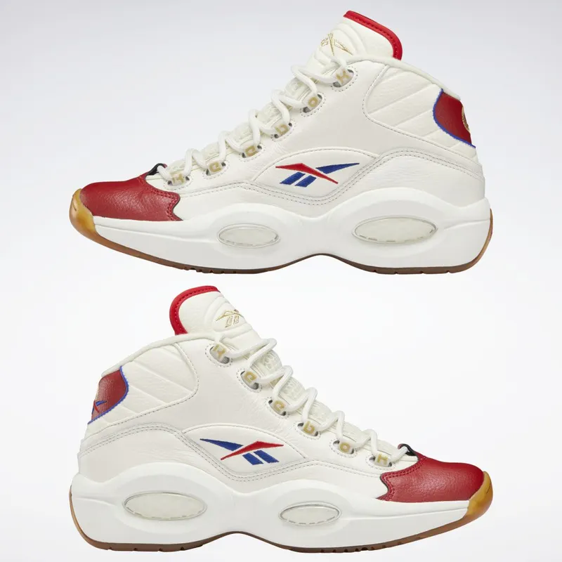 Reebok Question Mid Schoenen Chalk / Vector Red / Vector Blue