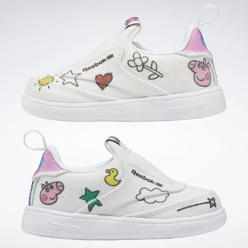 Reebok Peppa Pig Club C Slip-On IV Schoenen Cloud White / Core Black / Cloud White