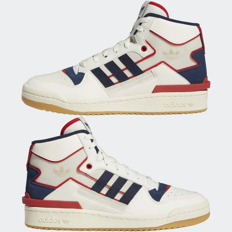 adidas Forum Exhibit Mid Off White / Collegiate Navy / Scarlet (HQ1482)
