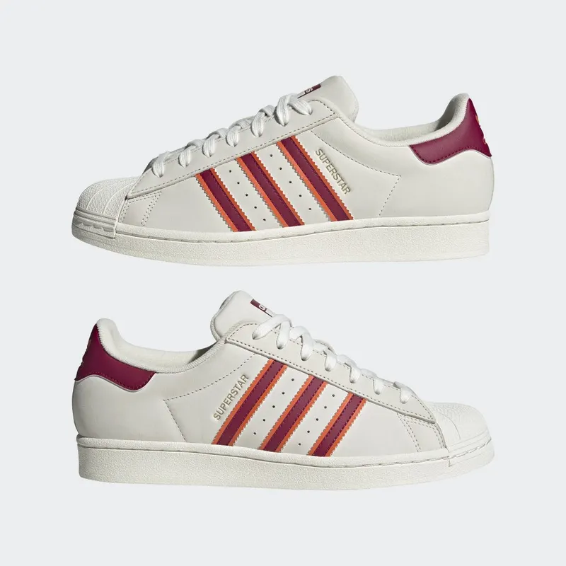 adidas Superstar Cloud White / Legacy Burgundy / Semi Impact Orange (HQ8867)