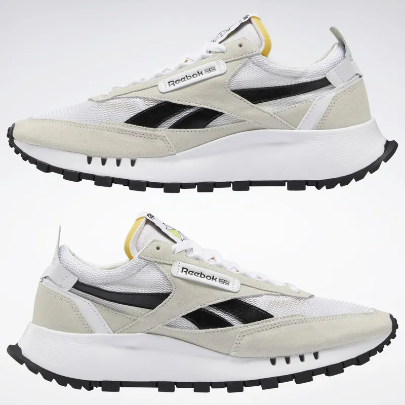Reebok Classic Leather Legacy Schoenen Cloud White / Core Black / Acid Yellow