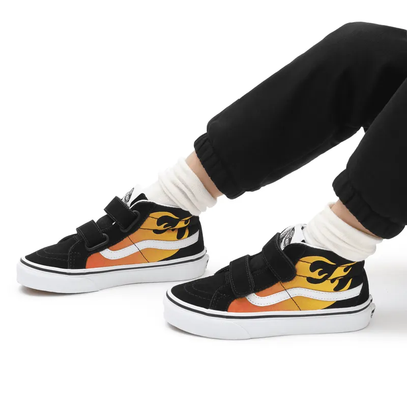 VANS Hot Flame Sk8-mid Reissue V Kinderschoenen Zwart (VN00018T99C)