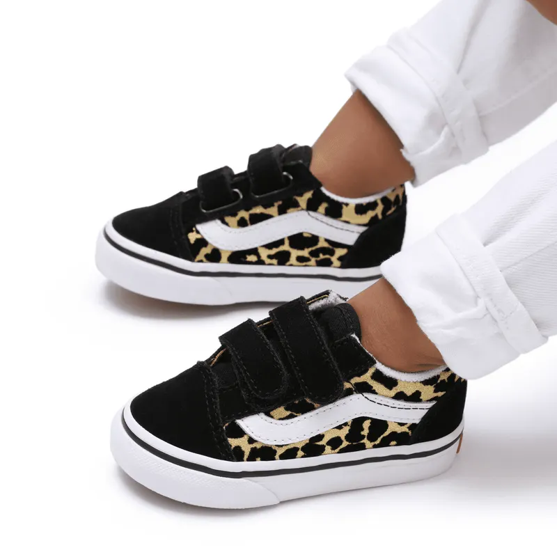 VANS Flocked Leopard Old Skool Velcro Zwart (VN000D3YABS)