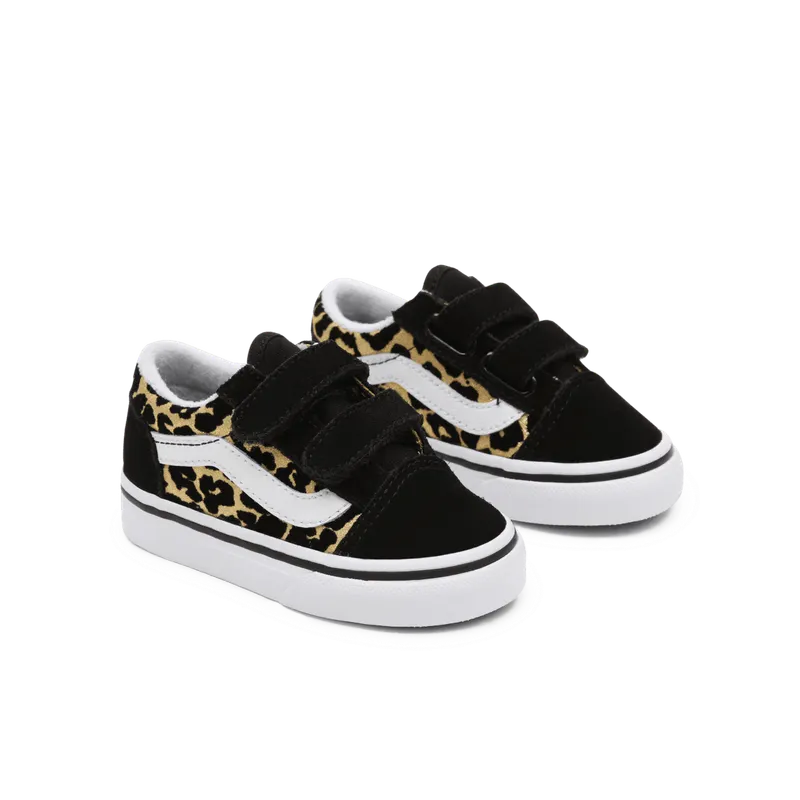 VANS Flocked Leopard Old Skool Velcro Zwart (VN000D3YABS)