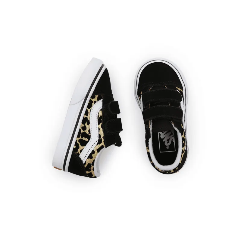 VANS Flocked Leopard Old Skool Velcro Zwart (VN000D3YABS)