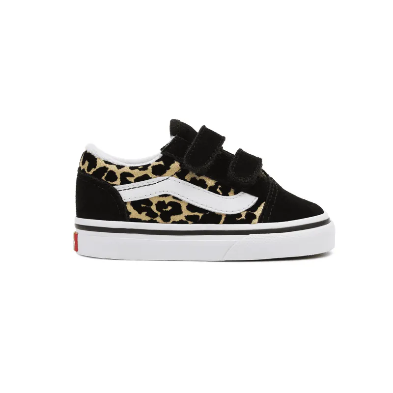 VANS Flocked Leopard Old Skool Velcro Zwart (VN000D3YABS)