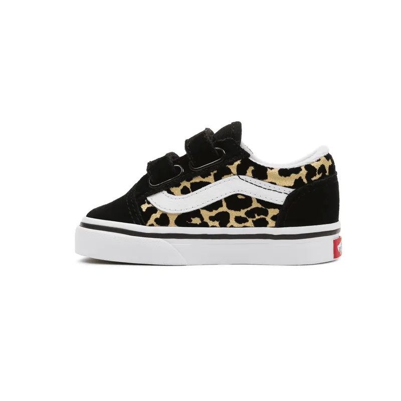VANS Flocked Leopard Old Skool Velcro Zwart (VN000D3YABS)