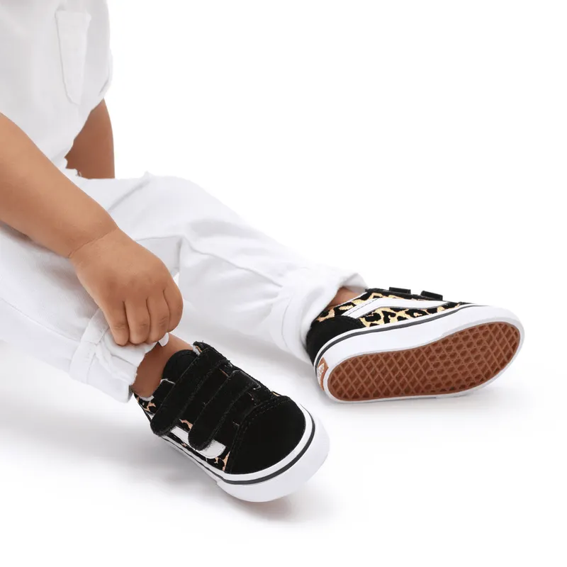 VANS Flocked Leopard Old Skool Velcro Zwart (VN000D3YABS)
