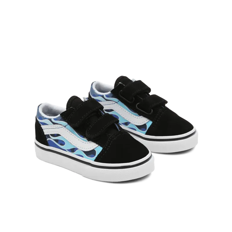 VANS Camo Flame Old Skool Velcro Blauw (VN000D3YABW)