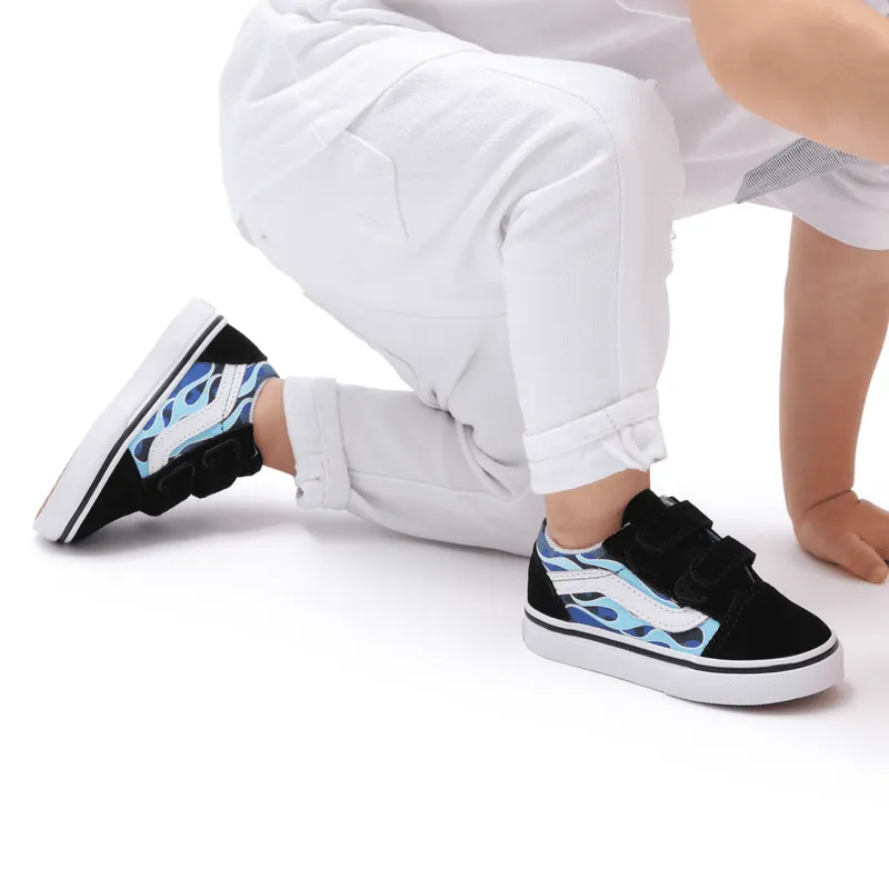 VANS Camo Flame Old Skool Velcro Blauw (VN000D3YABW)