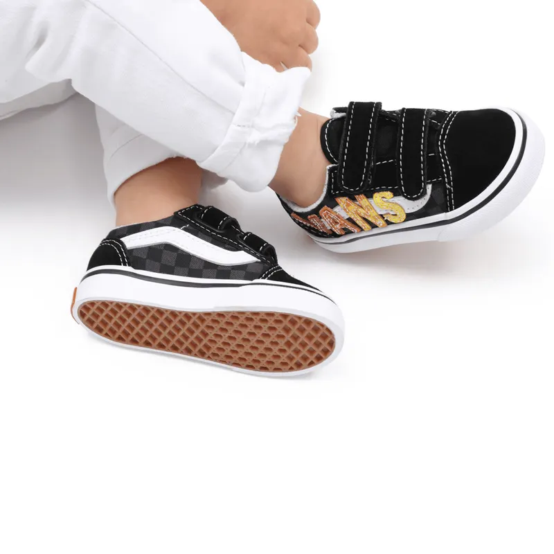 VANS Flame Logo Repeat Old Skool Velcro Zwart (VN000D3YABX)