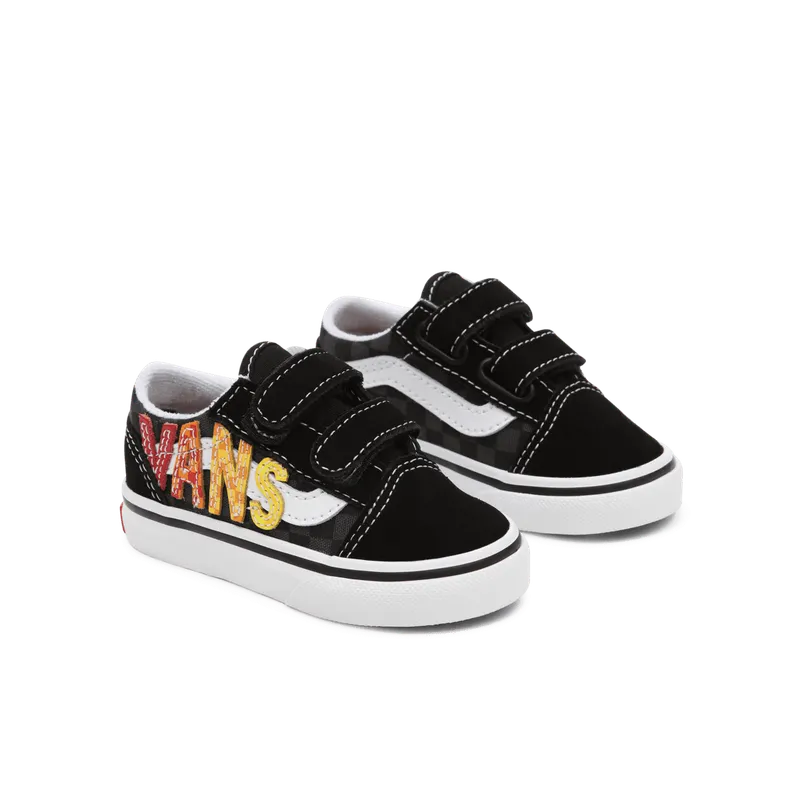 VANS Flame Logo Repeat Old Skool Velcro Zwart (VN000D3YABX)