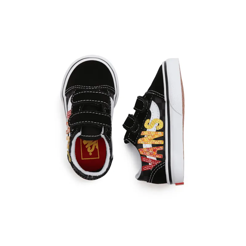 VANS Flame Logo Repeat Old Skool Velcro Zwart (VN000D3YABX)