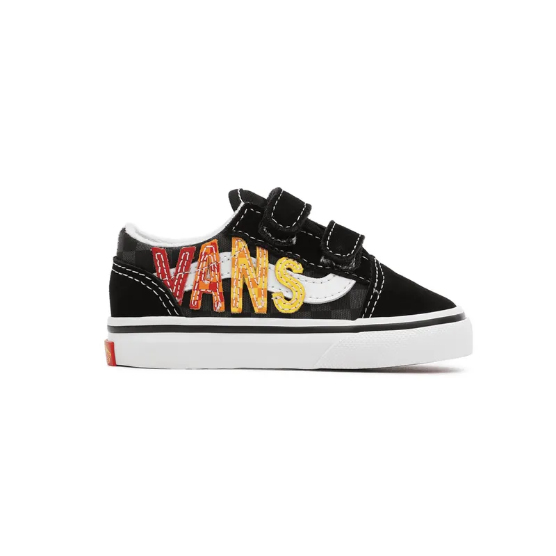 VANS Flame Logo Repeat Old Skool Velcro Zwart (VN000D3YABX)