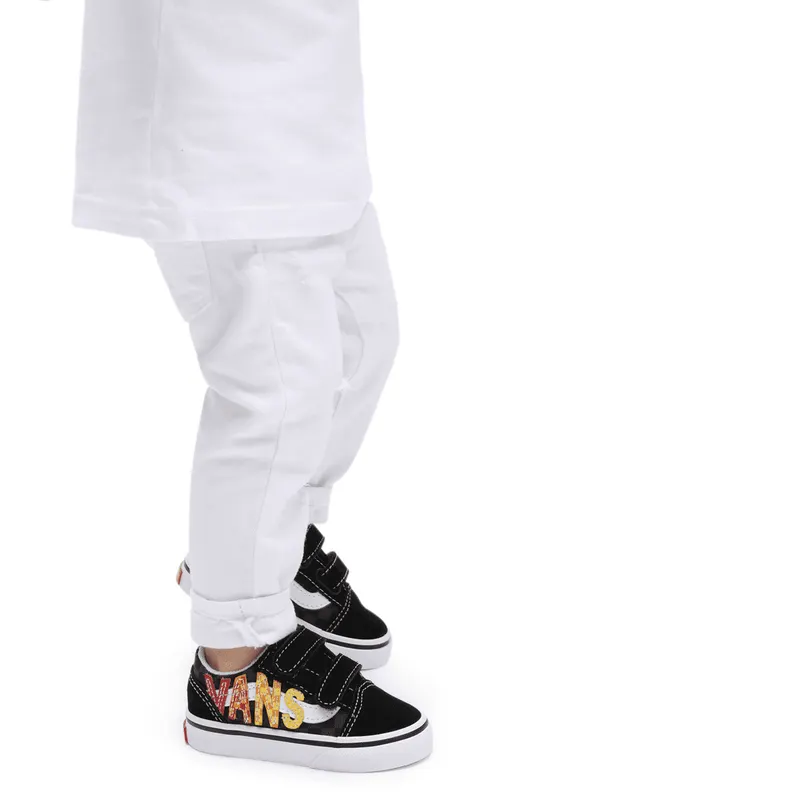 VANS Flame Logo Repeat Old Skool Velcro Zwart (VN000D3YABX)